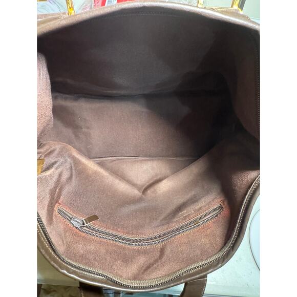 AUTH Fendi Suede Satchel FF Monogram Tote Bag w/COA Italy VTG RARE Y2K Luxury - Picture 10 of 12